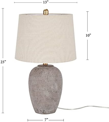 Nourison 23″ Earth Brown Rustic Ceramic Jar Table Lamp for Bedroom 4