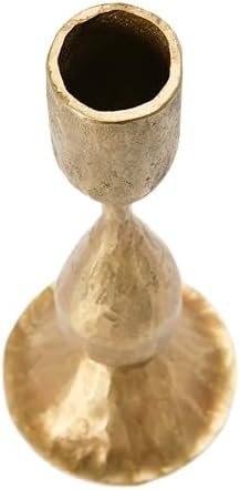 Creative Co-Op Hand-Forged Metal Taper, Antique Brass Finish Candle Holder 9