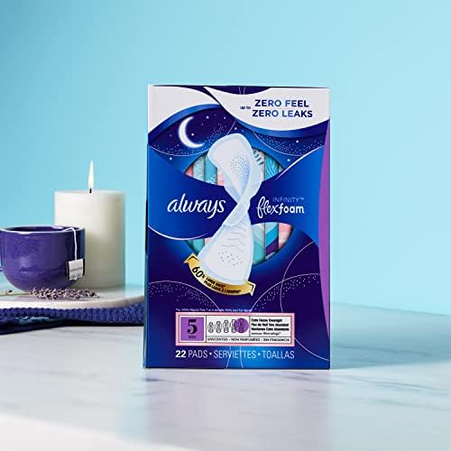 Always Infinity Feminine Pads for Women, Size 5 Extra Heavy Overnight 7