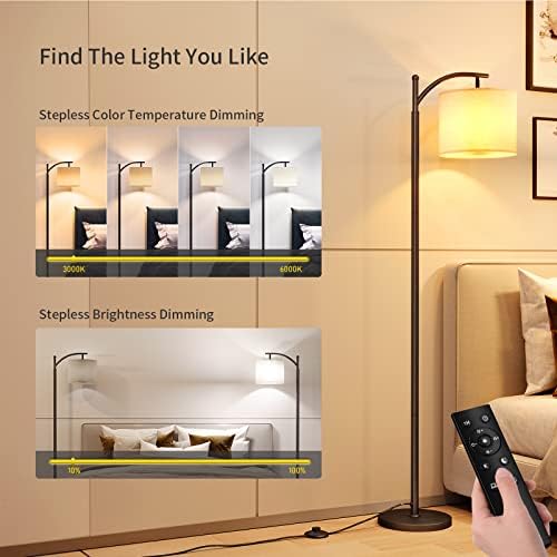 SUNMORY Arc Floor Lamp, Modern Floor Lamp with Romote Control and Stepless 2