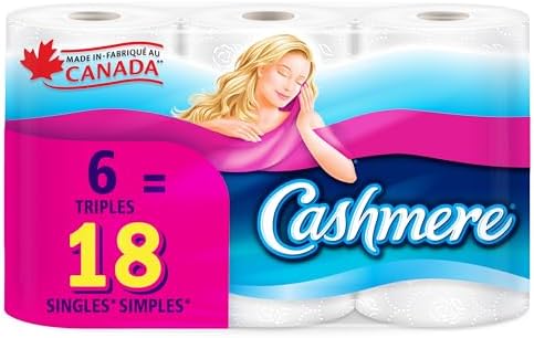 Cashmere Toilet Paper, Hypoallergenic and Septic Safe, 6 Triple Rolls