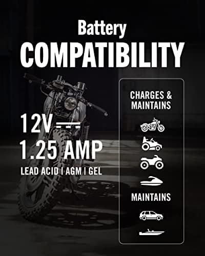 Battery Tender Plus 12V Battery Charger and Maintainer: 1.25 AMP Powersport 4