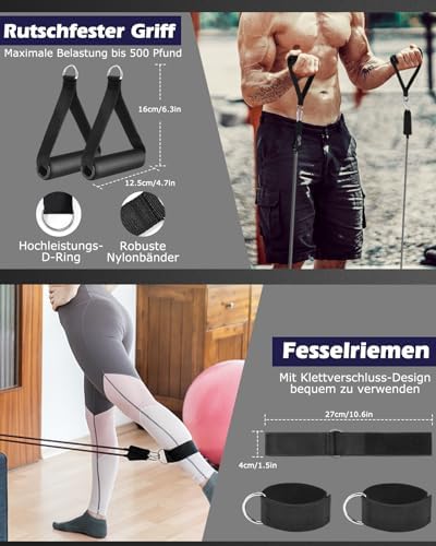 Zacro Resistance Band [Set of 6] Exercise Bands 270lbs Fitness Workout Bands 4