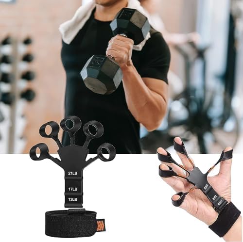 Finger Strengthener, 2024 NEW Grip Strength Trainer 2 PCS, Finger Exerciser 6