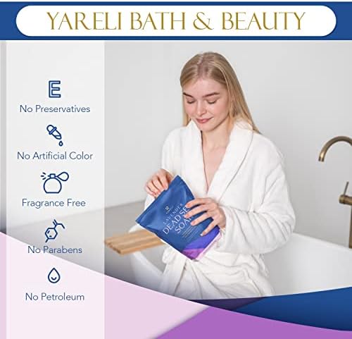 Yareli Dead Sea Bath & Foot Soak, Lavender Magnesium Bath Salt Flakes, Stronger 5