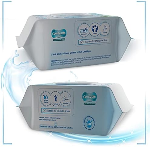 Comfy Life Premium Full Body Cleansing Wet Wipes for Adults – Large Luxury 7