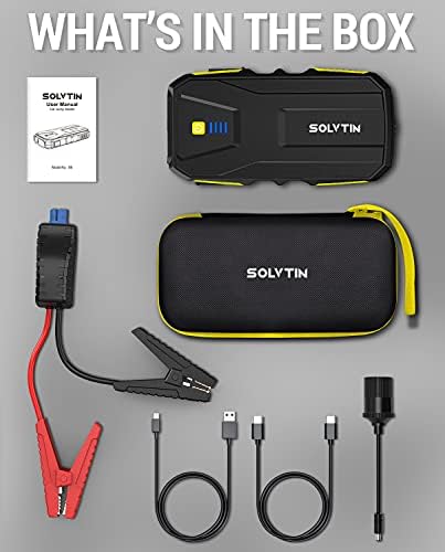 SOLVTIN S6 Multifunctional Jump Starter, 1200A Peak Car Starter for up to 7.0L 8
