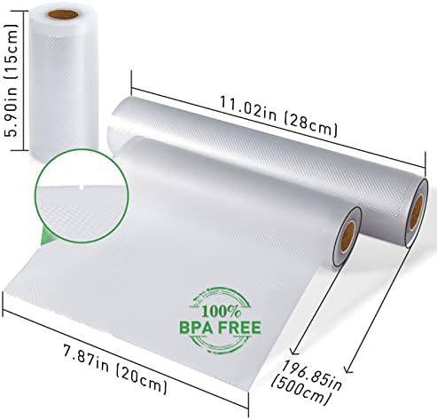 Food Vacuum Sealer Bag Rolls: KitchenBoss 6 Rolls Food Saver Bags 7