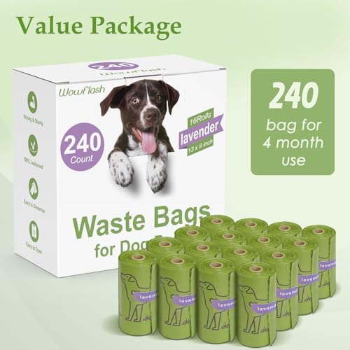 240 Count 13” x 9” Dog Poop Bags Rolls, Leakproof Strong & Sturdy Poop Bags 6