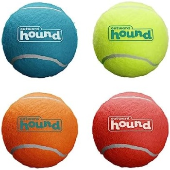 Outward Hound Squeaker Ballz Fetch Dog Toy, Medium - 4 Pack