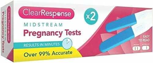 Clear Response midstream Pregnancy Test 2 Pack, 99% Accurate, Fater Than