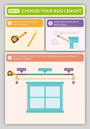 Ivilon Drapery Window Curtain Rod – End Cap Style Design 1 Inch Pole 5