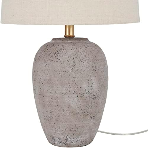 Nourison 23″ Earth Brown Rustic Ceramic Jar Table Lamp for Bedroom 5