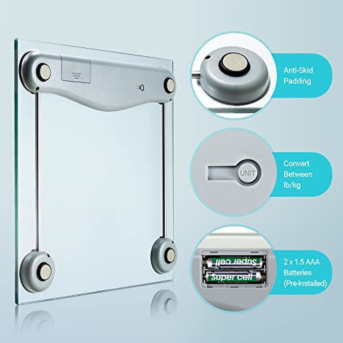 Etekcity Digital Bathroom Body Weight Scale, High Precision Smart Step-on 5