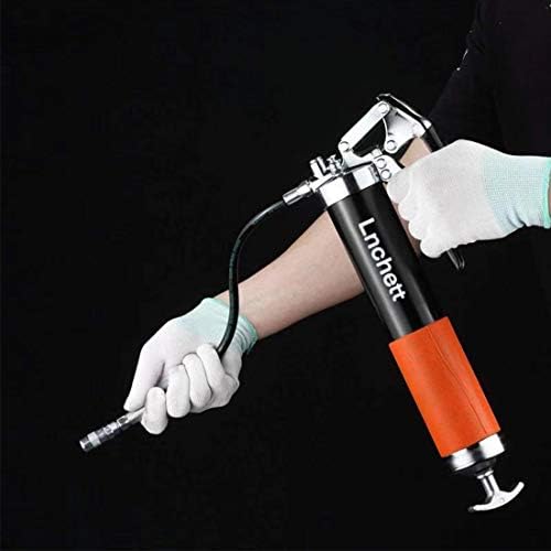 Lnchett Grease Gun with Towel, 9000 PSI Professional Heavy Duty 14 oz Pistol 6