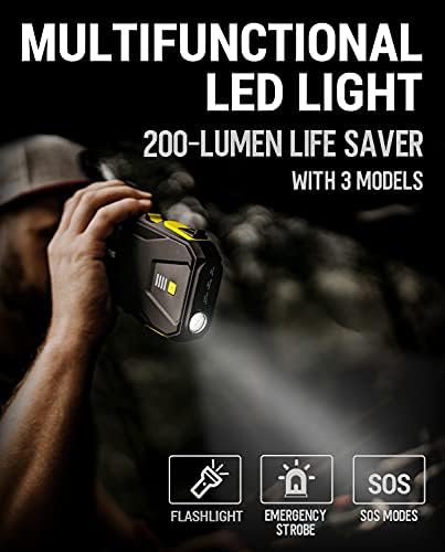 SOLVTIN S6 Multifunctional Jump Starter, 1200A Peak Car Starter for up to 7.0L 4