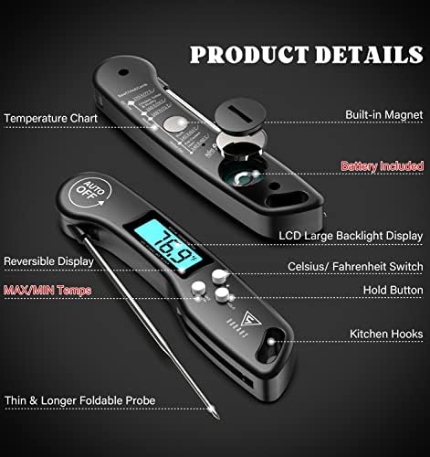 Meat Thermometers, DOQAUS Instant Read Food Thermometers for Cooking 7