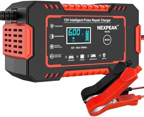 Car Battery Charger, 12V 6A Smart Battery Trickle Charger Automotive 12V Battery
