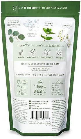 Village Naturals Therapy, Foaming Epsom Soak, Aches & Pains Muscle Relief 2