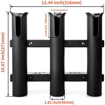 BigTron Fishing Rod Holder Bracket, Tube 3 Rod Rack, Fishing Rod for Boat Kayak Garage 2