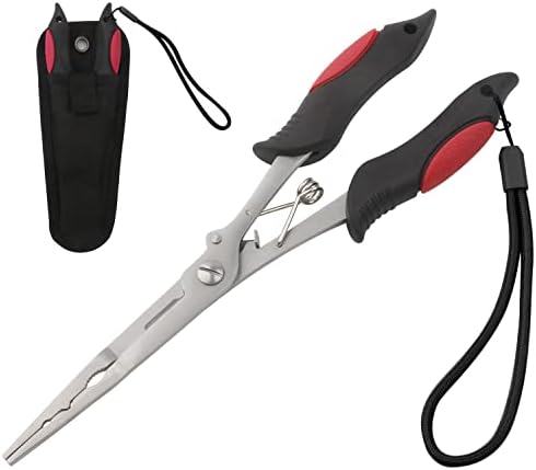 Fishing Pliers Stainless Steel Hook Remover Braid Cutter Rustproof Saltwater Split Ring