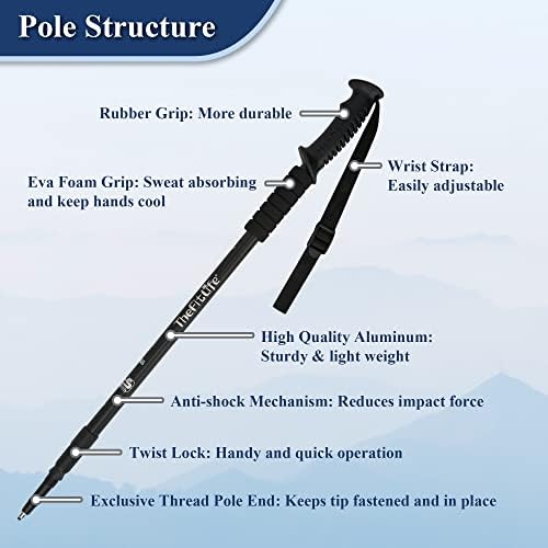 TheFitLife Nordic Walking Trekking Poles-2 Pack with Antishock and Quick Lock System 2