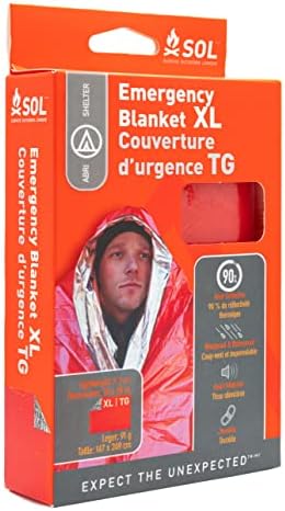 S.O.L. Survive Outdoors Longer 90 Percent Heat Reflective Survival Blanket 10