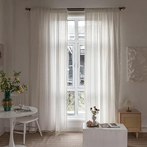 BCLBUSTE Boho Curtains Semi-Blackout Window Curtains 84 Inch 2 Pannels 8