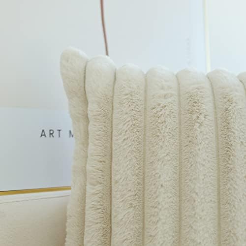 JOJUSIS Pack of 2 Faux Fur Plush Decorative Throw Pillow Covers Couch Cushion 4