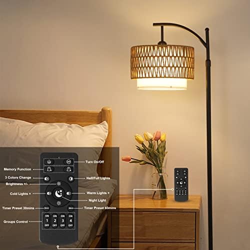 Arc Floor Lamp for Living Room with 3 Color Temperatures, Farmhouse Floor Lamps 7