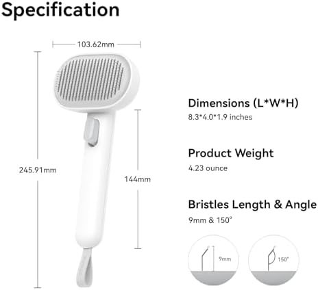 aumuca Cat Brush with Release Button, Cat Brushes for Indoor Cats Shedding 8