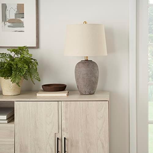 Nourison 23″ Earth Brown Rustic Ceramic Jar Table Lamp for Bedroom 3