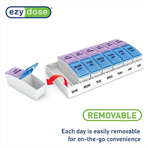 Ezy Dose Weekly (7-Day) AM/PM Pill Organizer, Vitamin and Medicine Box 4