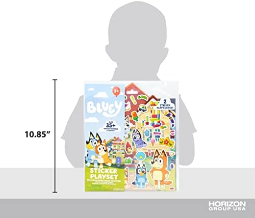 Horizon Group USA Bluey Sticker Playset, 2 Sticker Play Scenes, 35+ Reusable 7