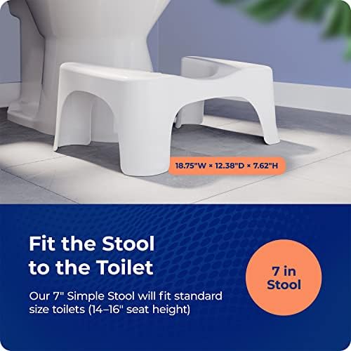 Squatty Potty Simple Toilet Stool, White, 7″ 4