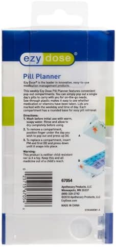 Ezy Dose Weekly (7-Day) AM/PM Pill Organizer, Vitamin and Medicine Box 7