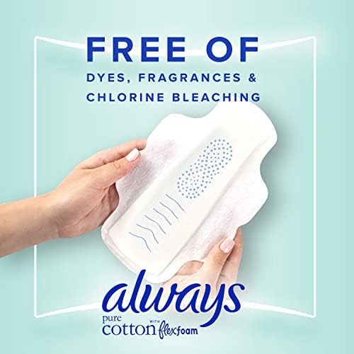 Always Pure Cotton Feminine Pads for Women, Size 2, Heavy Flow 5