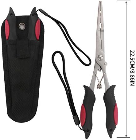 Fishing Pliers Stainless Steel Hook Remover Braid Cutter Rustproof Saltwater Split Ring 7