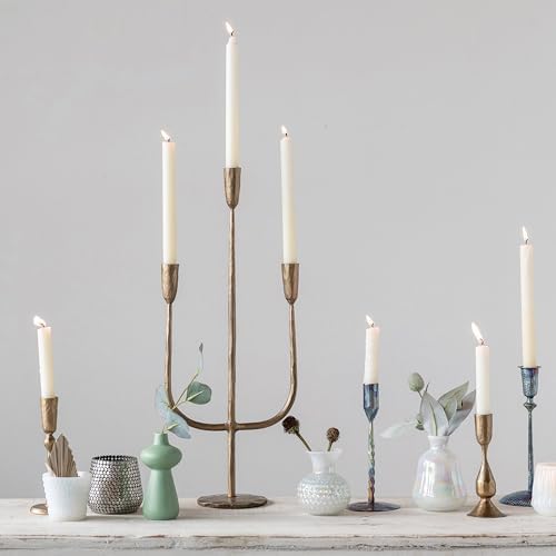 Creative Co-Op Hand-Forged Metal Taper, Antique Brass Finish Candle Holder 4