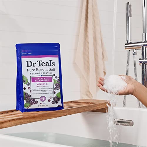 Dr Teal’s Pure Epsom Salt Soak, Black Elderberry with Vitamin D, 3 lbs 6