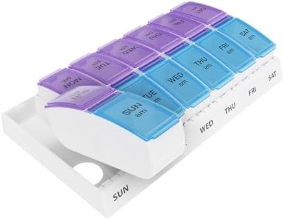 Ezy Dose Weekly (7-Day) AM/PM Pill Organizer, Vitamin and Medicine Box