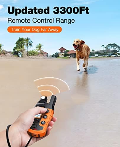 Bousnic Dog Shock Collar – 3300Ft Dog Training Collar with Remote for 5-120lbs 3