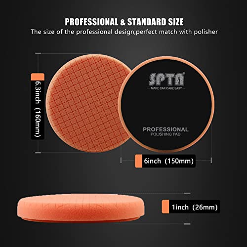 Buffing Sponge Pads , SPTA 5Pcs 6.5 Inch Face for 6 Inch 150mm Backing Plate 5
