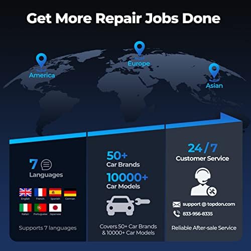 TOPDON AL500B OBD2 Scanner Battery Tester 2 in 1 Code Reader, Full OBDII 6