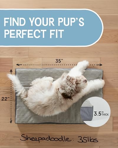 OhGeni Grey Dog Bed for Large Dogs – Large Dog Bed with Egg Crate Foam 4