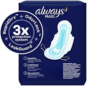 Always Maxi Feminine Pads for Women, Size 5 Extra Heavy Overnight Absorbency 3