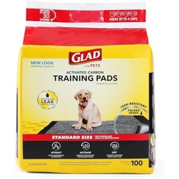 Glad for Pets Black Charcoal Training Pads for Dogs - Super Absorbent & Odor
