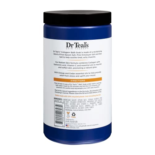 Dr Teal’s Skin Therapy Epsom Salt Bath Soak Collagen + Radiant Skin 9