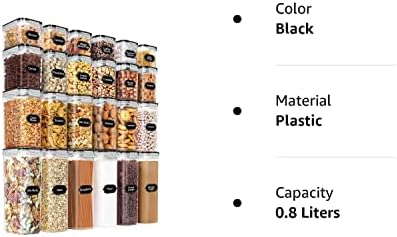 Airtight Food Storage Containers Set with Lids, 24 PCS Clear Kitchen Pantry 8