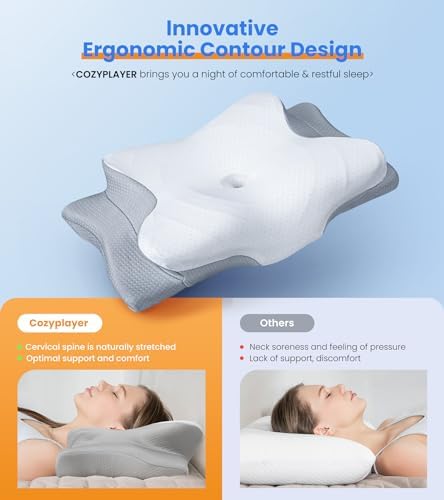 Ultra Pain Relief Cooling Pillow for Neck Support, Adjustable Cervical Pillow 2